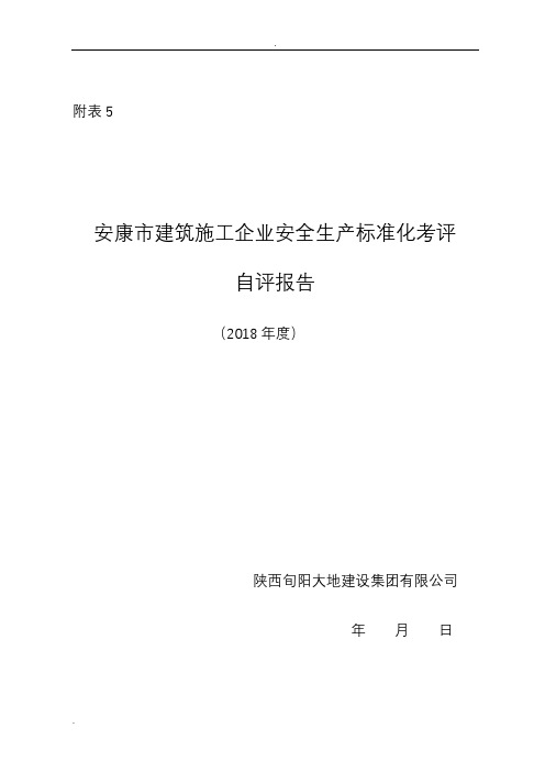 建筑施工企业安全生产标准化自评报告附表