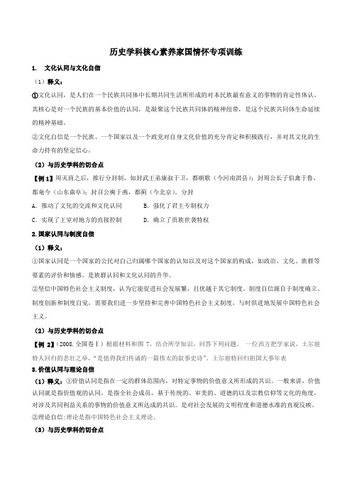 历史学科核心素养家国情怀专项训练