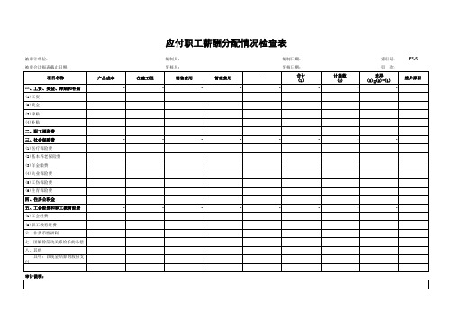 FF应付职工薪酬