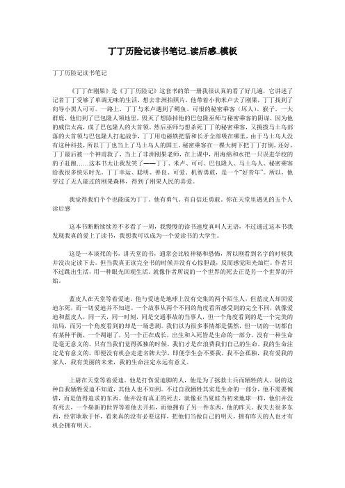 丁丁历险记读书笔记_读后感_模板
