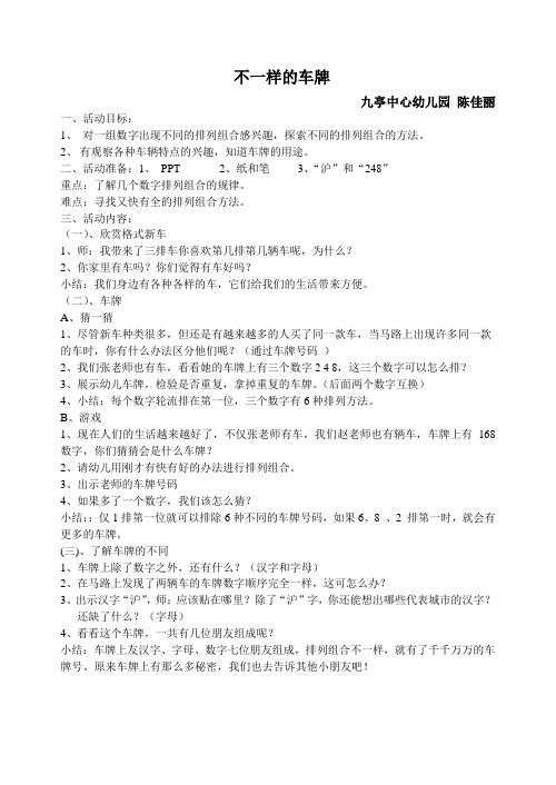 不一样的车牌