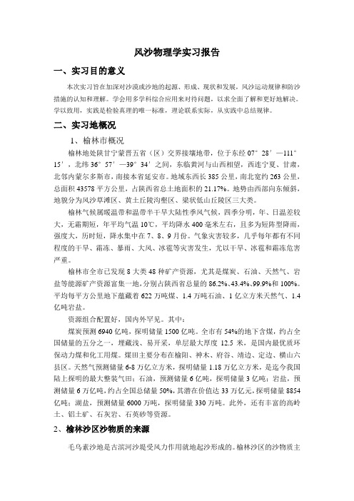 风沙物理实习报告