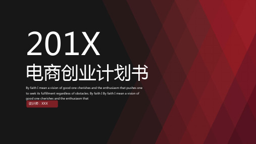 电商创业计划书PPT模板