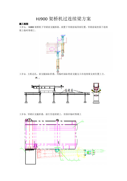 HJ900架桥机过连续梁方案-简要步骤