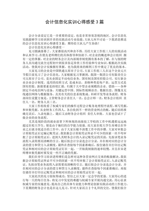 会计信息化实训心得感受3篇