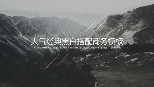 大图排版经典灰白配色大气简约通用商务PPT模板