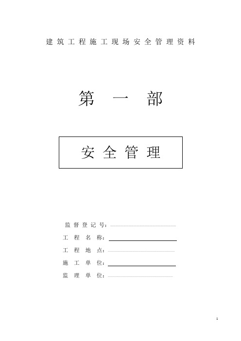 市政工程施工现场安全管理资料全套样本参考