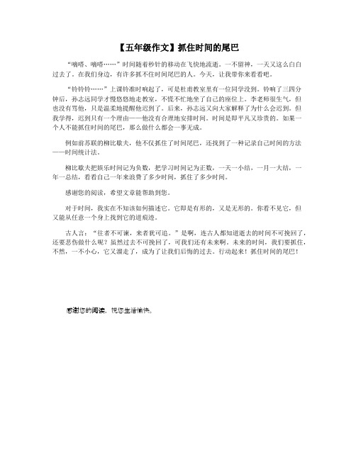 【五年级作文】抓住时间的尾巴