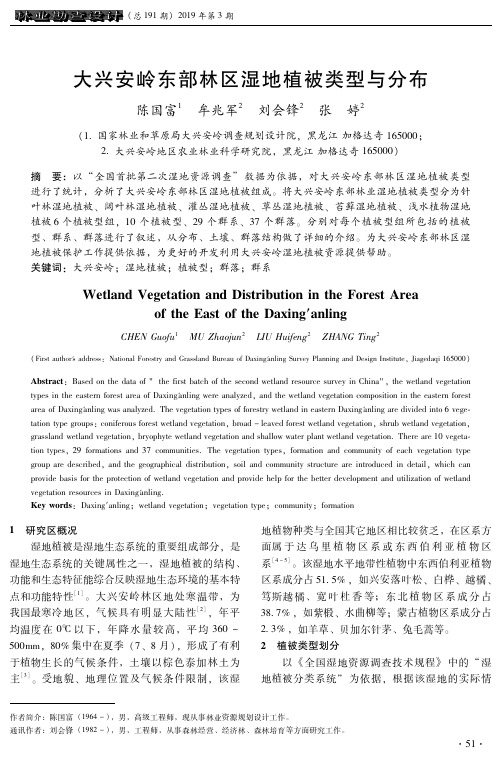 大兴安岭东部林区湿地植被类型与分布