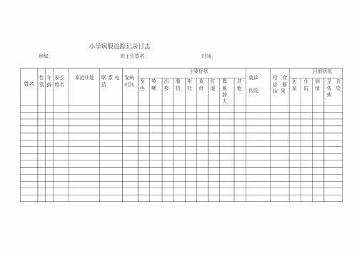 学校传染病防控相关表格.doc