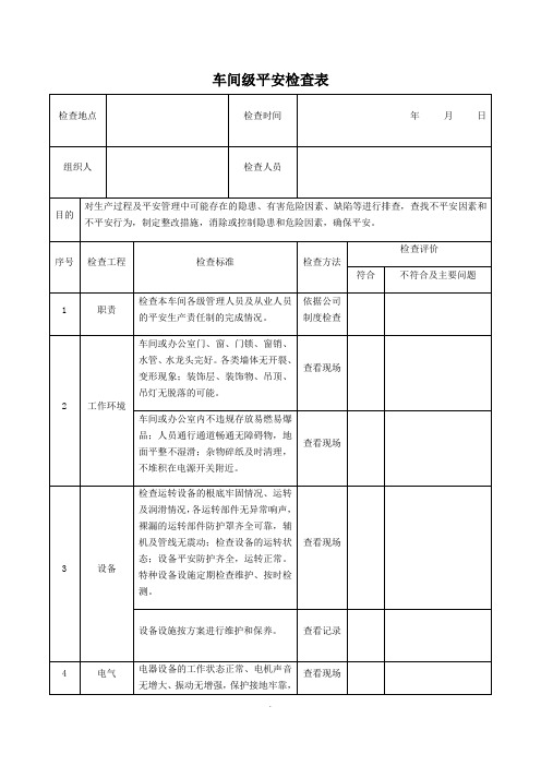 安全生产检查记录表 (2)  