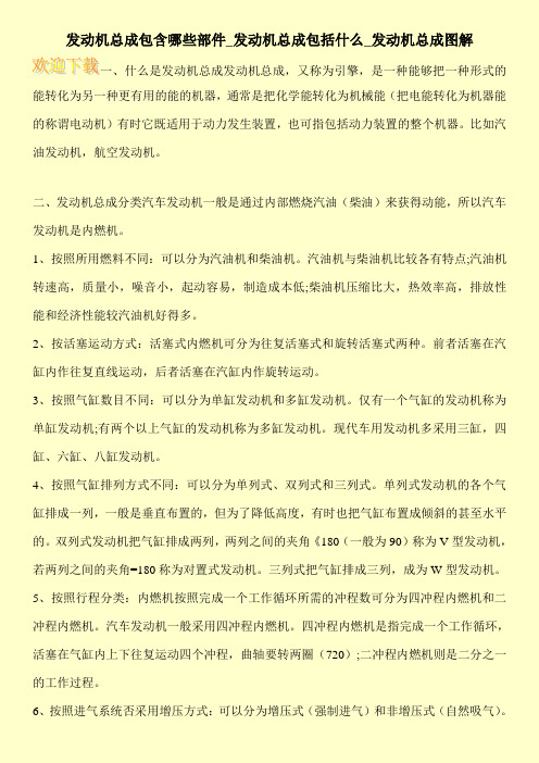 发动机总成包含哪些部件_发动机总成包括什么_发动机总成图解