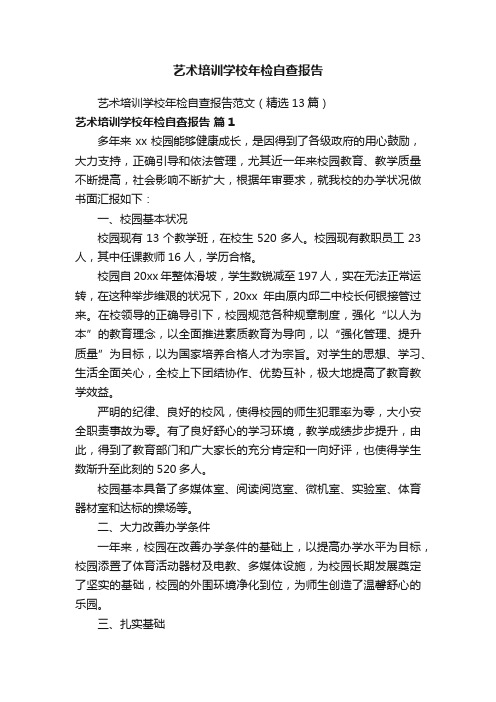 艺术培训学校年检自查报告