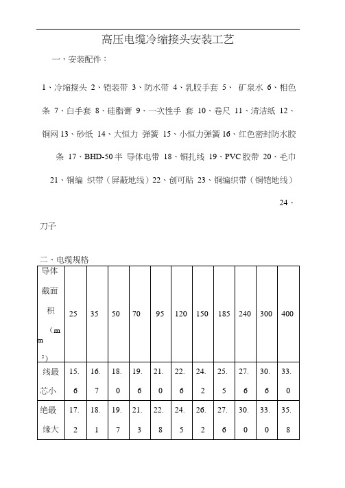 高压电缆冷缩接头工艺