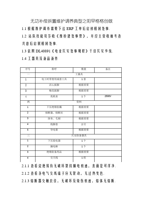 电气22-无功补偿装置维护保养规范