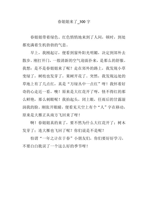 春姐姐来了_300字