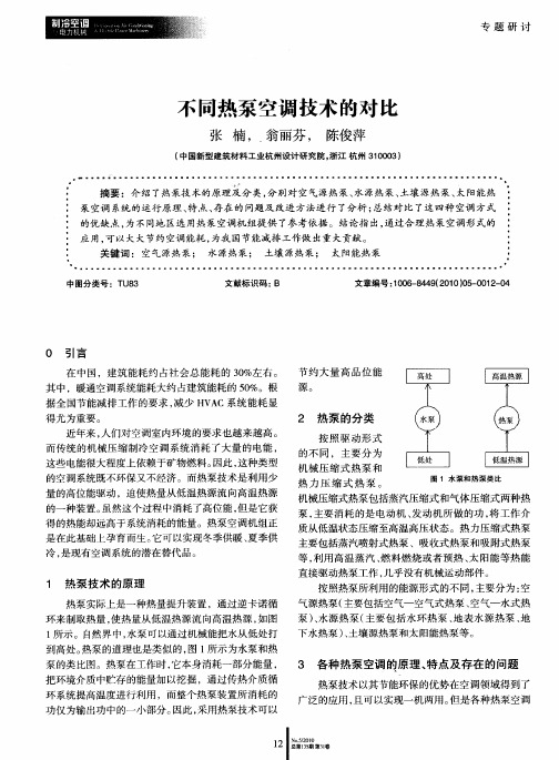 不同热泵空调技术的对比