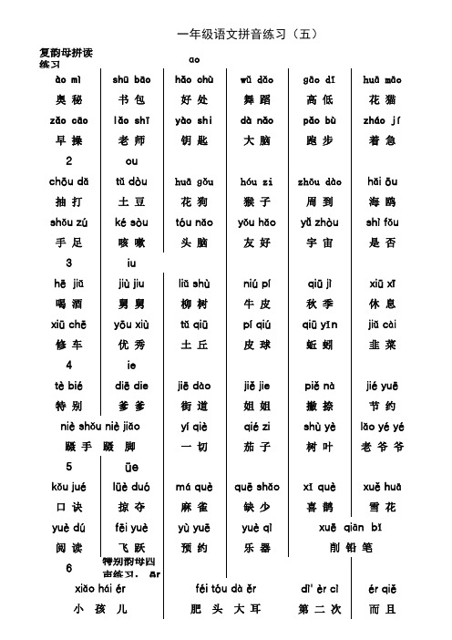 一年级拼音周周读