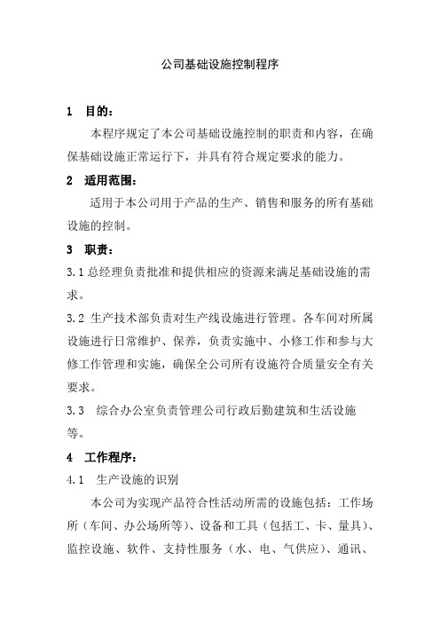 公司基础设施控制程序