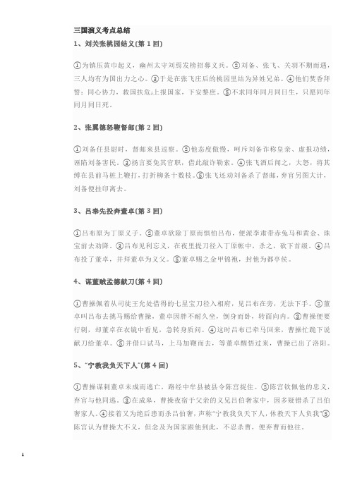 三国演义考点总结