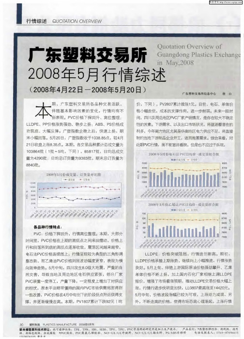 广东塑料交易所2008年5月行情综述(2008年4月22日-2008年5月20日)