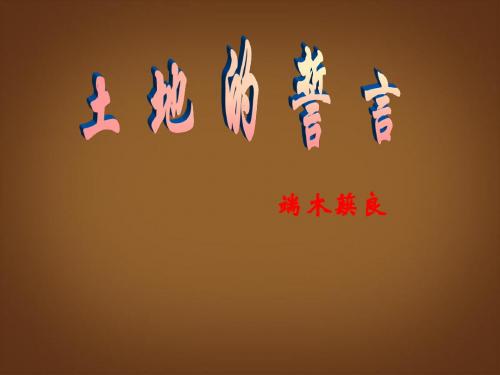 语文七年级下人教新课标第9课《土地的誓言》课件10