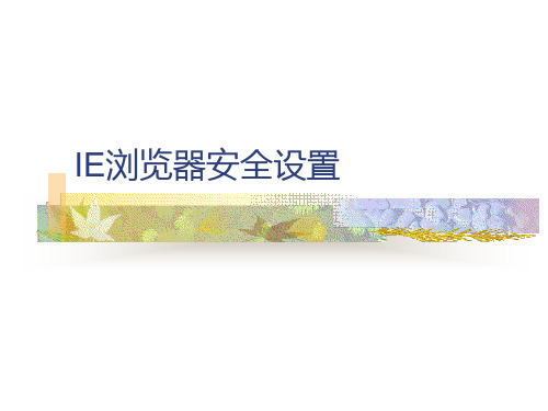 IE浏览器安全设置