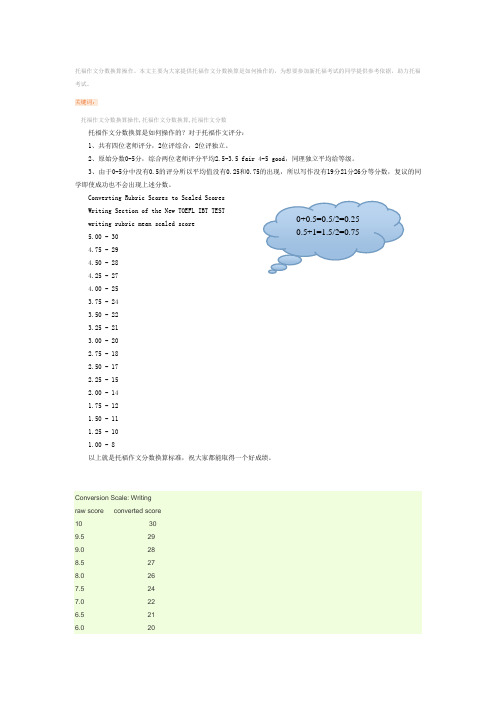 托福分数换算操作