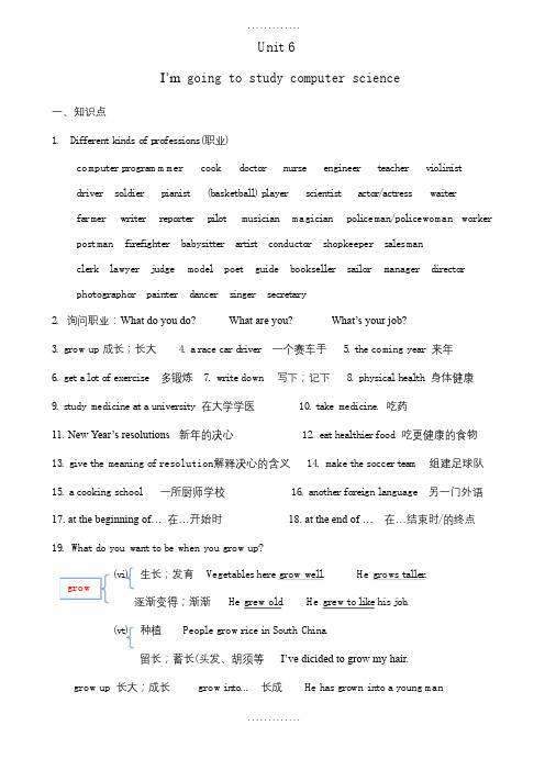 新目标英语八年级上Unit6期末复习学案(精华)