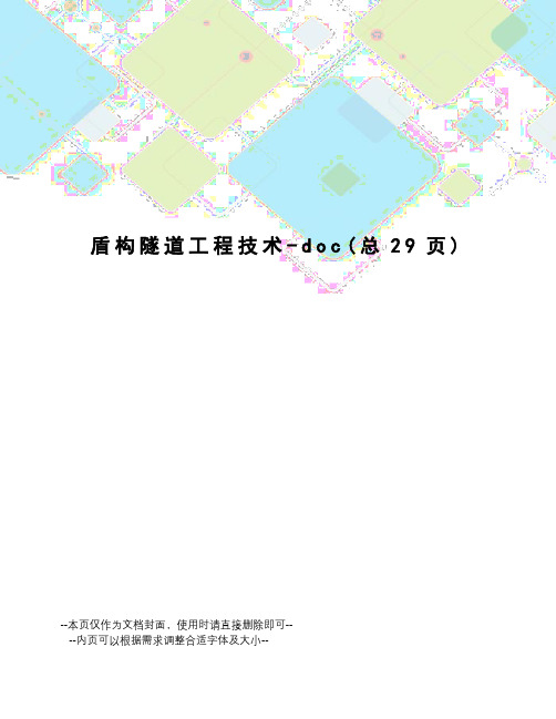 盾构隧道工程技术