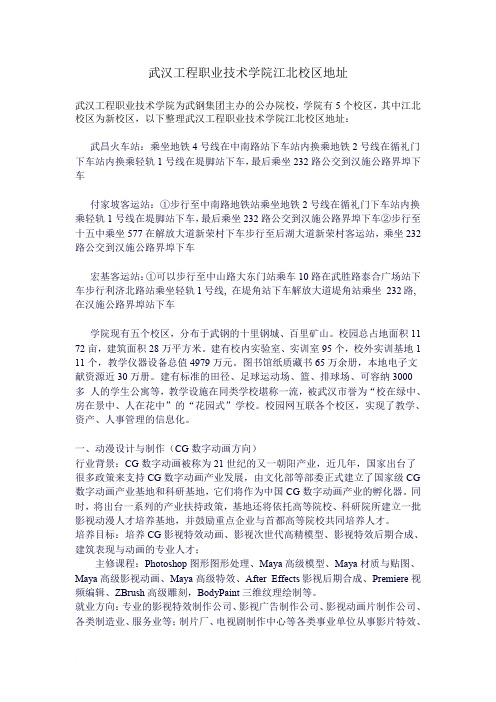 武汉工程职业技术学院江北校区地址