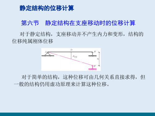 静定结构的位移计算—静定结构在支座移动时的位移计算(建筑力学)