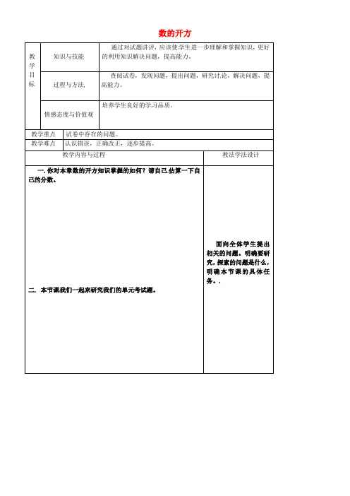 2020八年级数学上册 第11章 数的开方教案1 (新版)华东师大版
