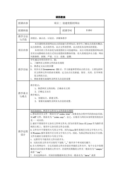 Dreamweaver网页设计与制作项目二