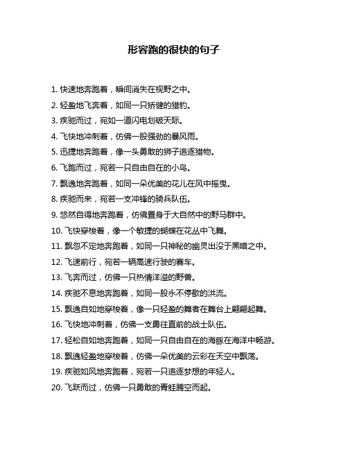 形容跑的很快的句子