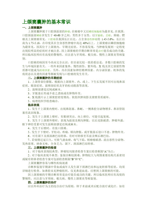上颌窦囊肿的基本常识