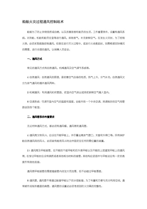 船舶火灾过程通风控制战术