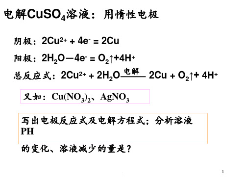 常见的电解原理的应用及电极反应式书写PPT课件
