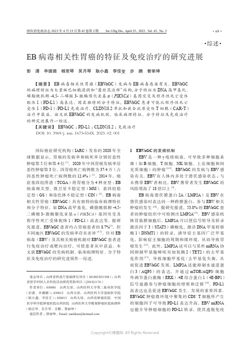 211238300_EB病毒相关性胃癌的特征及免疫治疗的研究进展