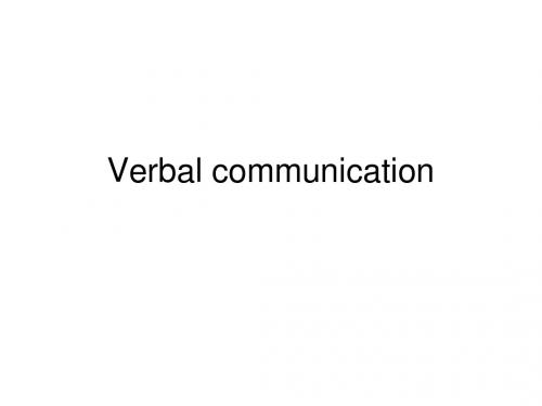 5. Verbal communication