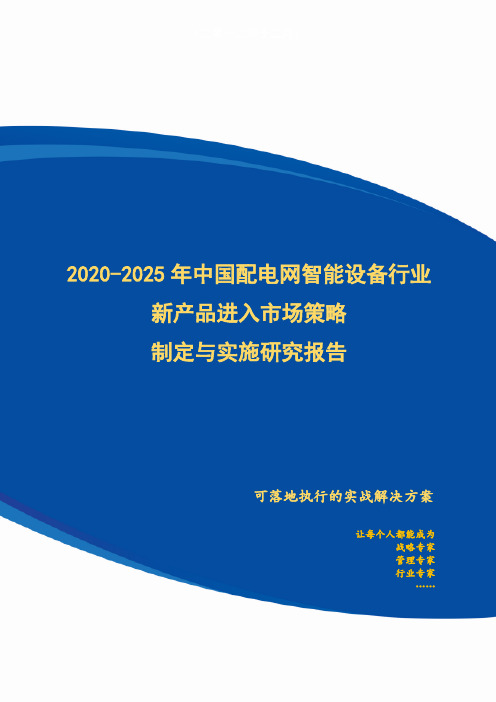 2020-2025年中国配电网智能设备行业新产品进入市场策略制定与实施研究报告