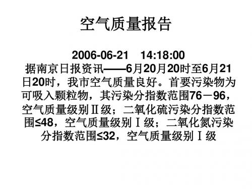 空气质量报告 PPT教学课件 人教版