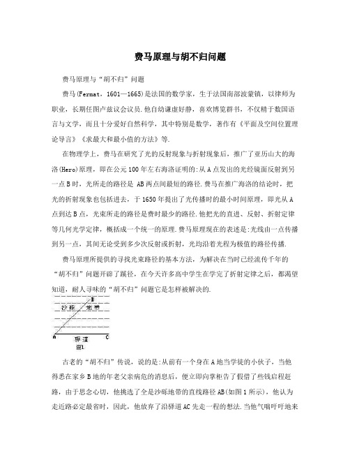 费马原理与胡不归问题