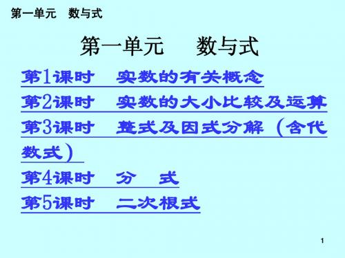 2014中考总复习课件_第1部分教材知识梳理(第1单元数与式)