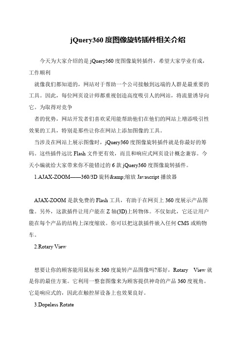jQuery360度图像旋转插件相关介绍