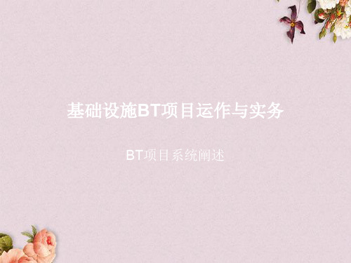 基础设施BT项目运作与实务教材(PPT 69页)