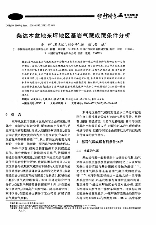 柴达木盆地东坪地区基岩气藏成藏条件分析
