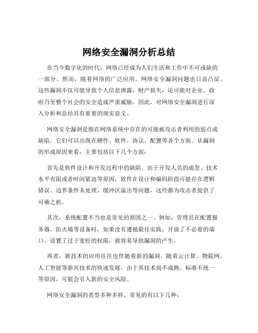 网络安全漏洞分析总结