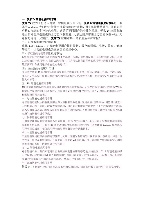 智能电视应用市场推荐