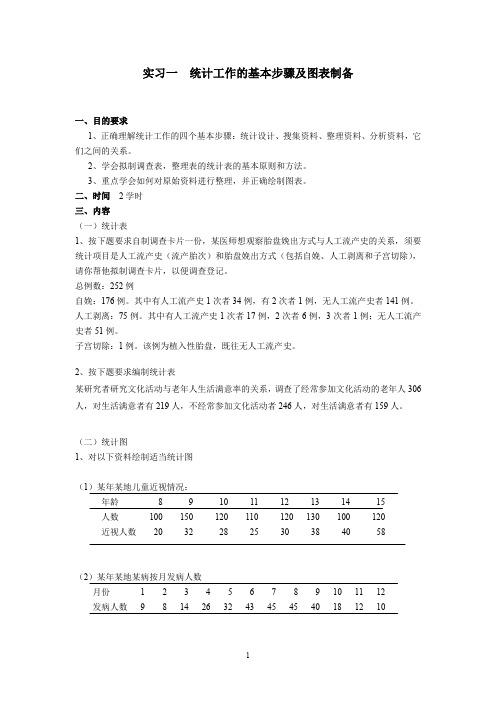 《卫生学》医学统计学基本内容实验指导